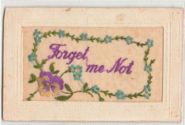 FANTAISIES  - Brodée - Forget Me Not  - Colorisé - Carte Postale Ancienne - Embroidered