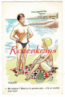 Illustrateur R. Marquo Marquot Humor Humour Pin Up Sexy Girl Fille Decollete Gros Seins Plage Beach Demi Nue Nude CPA - Zeitgenössisch (ab 1950)