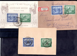 Lote De 5 Tarjetas Postales Y Fragmento De Carta - Notausgaben Amerikanische Zone