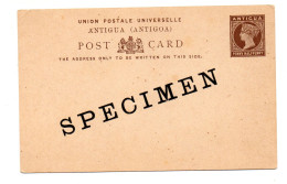 Entero Postal Con Sobrecarga Specimen Antigua - 1858-1960 Crown Colony