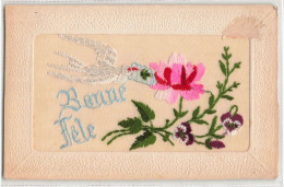 FANTAISIES - Bonne Fête - Brodée - Colorisé - Carte Postale Ancienne - Embroidered