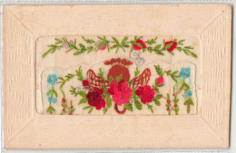 FANTAISIES - Fleurs - Brodée - Colorisé - Carte Postale Ancienne - Embroidered