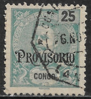 Portuguese Congo – 1902 King Carlos PROVISORIO 25 Réis Used Stamp - Congo Portuguesa