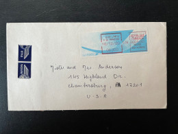 ENVELOPPE LISA / NICE LYMPIA 1989 POUR CHAMBERSBURG USA - Covers & Documents