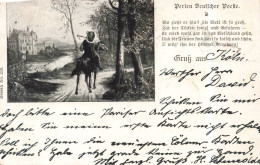 ILLUSTRATION - Un Homme à Cheval En Route Dans La Forêt - Carte Postale Ancienne - Sin Clasificación