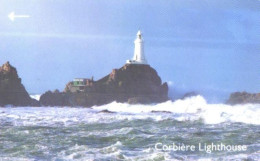 Jersey:Used Phonecard, Jersey Telecoms, 2£, Corbiere Lighthouse - Leuchttürme