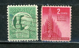 USA : PROCLAMATION ET COMBAT - N° Yvert 472+473 Obli. - Used Stamps