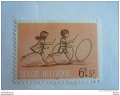 België Belgique 1966 Kinderspelen Jeux D'enfants Cerceau COB 1402-Cu MNH ** Chiffre Année Dans Le Bord - 1961-1990