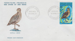 Enveloppe  FDC  1er  Jour  TERRITOIRE  FRANCAIS  Des  AFARS  Et  ISSAS     Oiseaux   1972 - Otros & Sin Clasificación