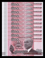 Camboya Cambodia Lot 10 Banknotes 500 Riels 2014 Pick 66 Sc Unc - Cambodia