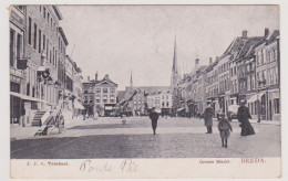 Breda - Groote Markt Met Volk - Tulpkaart - Breda