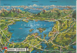 CHIEMSEE - Straßenkarte,  Map, Mappa - Chiemgauer Alpen