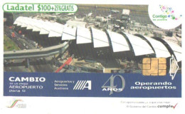 Mexico:Used Phonecard, Telmex, 100 $ + 25%, 40 Years Cambio Airport - Mexique