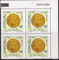 2004 -Tunisie/ Y&T1517 -Anciennes Monnaies- Piéce En Or De 706 -  En Bloc De 4 Coin Daté 4 V/MNH***** - Tunisie (1956-...)