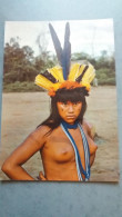 CPSM  JEUNE INDIENNE CEREMONIE YAMARICUMA PARC XINGU AMERIQUE BRASIL BRESIL NATIVO AMAZONIE NU ETHNIQUE ET CULTURE - América