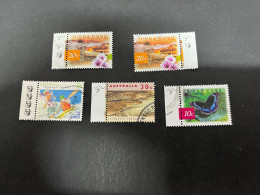 14-9-2023 (stamp) Australia Selection Of 5 Used Koala & Kangaroo TAG Stamps - Used Stamps