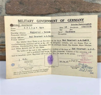 WW2 German Document Temporary Registration Card 1945 Original Document Allemand - 1939-45