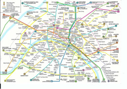 Paris, Metro- Und RER-Plan, Nicht Gelaufen - Métro