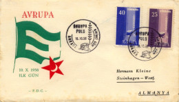 N° 1412 Et N° 1413 De Turquie Sur Enveloppe 1er Jour - 1958