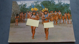 CPSM DANSE RITUELLE YAMARICUMA FEMMES SEINS NUS PARC XINGU  AMERIQUE BRASIL BRESIL NATIVO AMAZONIE ETHNIQUE CULTURE - América