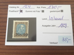 Island 1929 Postfrisch ** MNH** - Neufs
