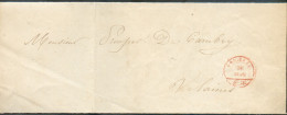 COLLECTION CACHET IMPRIME - Imprimé De Deuil De TOURNAY P.P.  (diam. 23mm)  Le 20 Juin 1851 Vers Velaines  - 21526 - Sonstige & Ohne Zuordnung