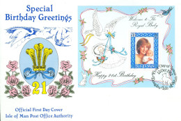 ILE DE MAN / ENVELOPPE FDC DU BOC N°6 NAISSANCE DU PRINCE WILLIAM - Isle Of Man