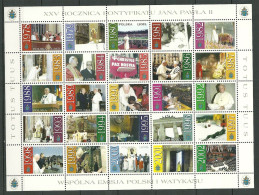 POLAND MNH ** 3770-3794 ANNIVERSAIRE PONTIFICAT JEAN PAUL II - Unused Stamps