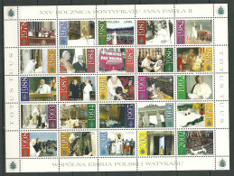 POLAND MNH ** 3770-3794 ANNIVERSAIRE PONTIFICAT JEAN PAUL II - Ongebruikt