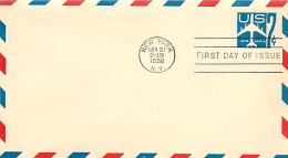 USA - FDC 1958 -  Air Mail  7c. - 1941-60