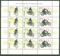 POLAND MNH ** 3824-3826 En Feuille Courses De Motos En Pologne, Motocyclette, Moto Anglaise , Motocycliste - Full Sheets