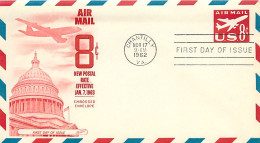 USA - FDC 1962 -  Air Mail  8c. - 1961-80