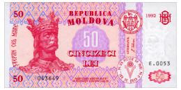 MOLDOVA 50 LEI 1992 Pick 14a Unc - Moldova