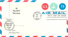 USA - FDC 1971 -  Air Mail    11c. - 1961-80