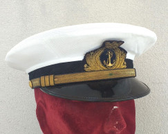 Berretto Visiera Vintage Capitano Di Fregata Marina Militare Originale Completo - Helme & Hauben