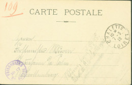 Guerre 14 CP FM Franchise Militaire Correspondance Pour Prisonnier Allemand à Montargis CAD Chalette Censure N°17 - Oorlog 1914-18