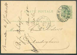 COLLECTION CACHET IMPRIME - E.P. Carte 5 Centimes Obl. Elliptique 1884/BRUXELLES 5 Le 7 Juillet 1884 Vers Auderghem - 21 - Cartoline 1871-1909