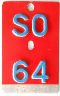 Velonummer Solothurn SO 64 - Number Plates