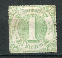 25581 Tour Et Taxis. Etats Du Sud N°45° 1k Vert-jaune Percé En Lignes Blanches  1865  B/TB - Mint