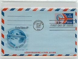 USA  -   Aerogramme - FDC 1961 -  11c. - 1961-80