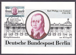 (639) Berlin Maximumkarte 1981 250. Geburtstag Von Karl Philipp Von Gontard (MKB-1-3) - Cartes-Maximum (CM)