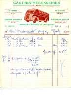 FACTURE.CASTRES.TOULOUSE.TRANSPORTS RAPIDES & GROUPAGES.M.BEDIA 33 AVENUE DE REOQUECOURBE. - Transportmiddelen