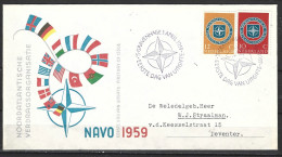 PAYS-BAS. N°701-2 Sur Enveloppe 1er Jour (FDC) De 1959. OTAN. - NATO
