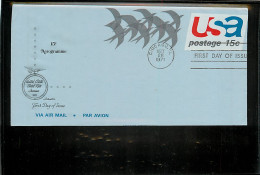 USA  -   Aerogramme - FDC 1971-  15c. - 1961-80