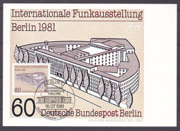 # (649) Berlin Maximumkarte 1981 Internationale Funkausstellung Berlin IFA (MKB-1-11) - Maximum Kaarten