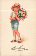 ILLUSTRATION - Vive Marie - Un Enfant Tenant Un Bouquet De Fleurs - Colorisé - Carte Postale Ancienne - Sin Clasificación
