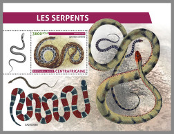 CENTRAL AFRICAN REP. 2023 MNH Snakes Schlangen Serpents S/S - OFFICIAL ISSUE - DHQ2337 - Serpents