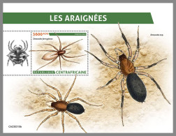 CENTRAL AFRICAN REP. 2023 MNH Spiders Spinnen Araignees S/S - OFFICIAL ISSUE - DHQ2337 - Arañas