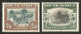 South Africa 1947. 2s6d SACC 120b, SG 121 And 5s SACC 121a, SG 122a. - Ungebraucht