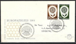 PAYS-BAS. N°801-2 Sur Enveloppe 1er Jour (FDC) De 1964. Europa'64. - 1964